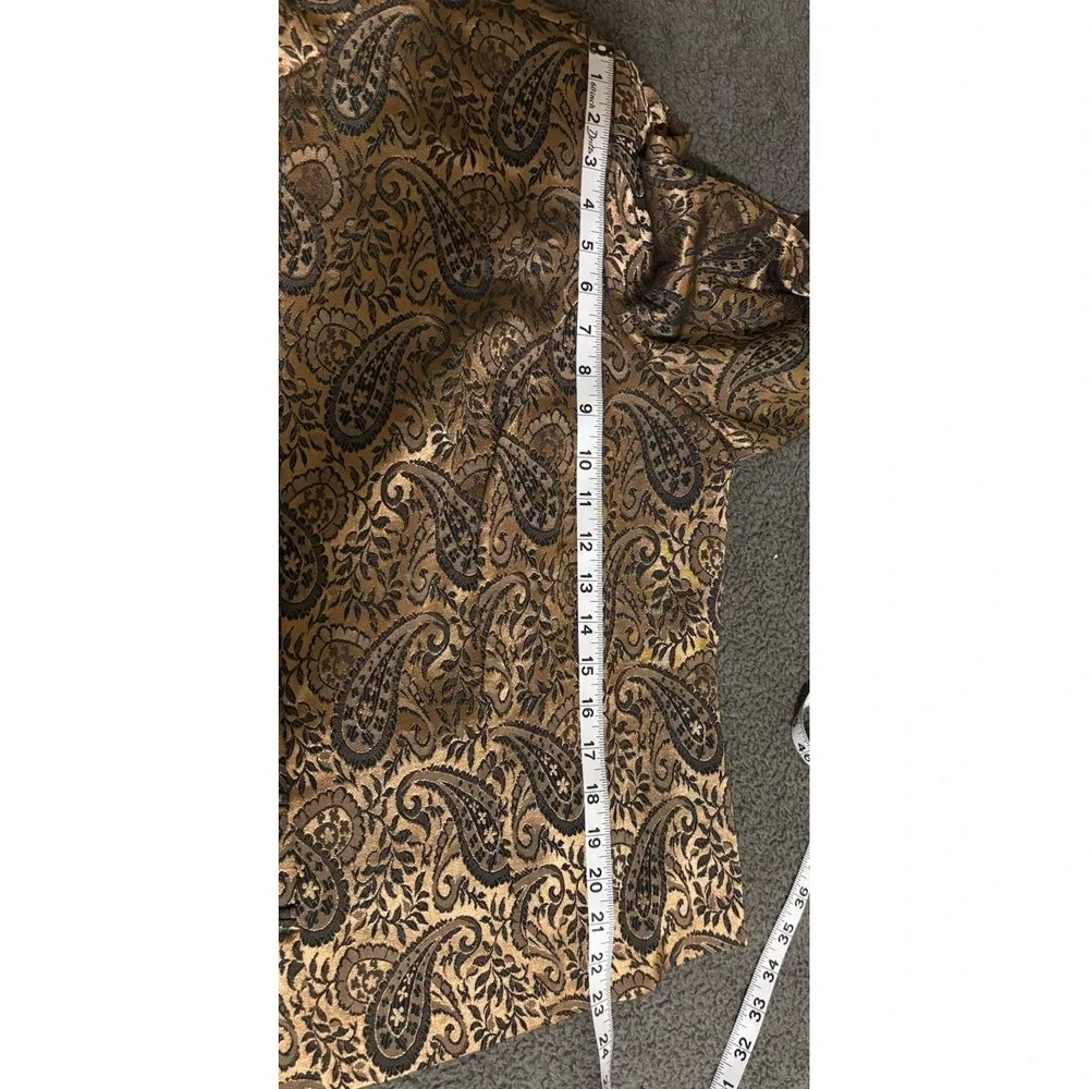 VTG 80s Women MSK Embroidered Dinner Dress Jacket Metallic Gold Paisley Size 22W - Picture 10 of 10